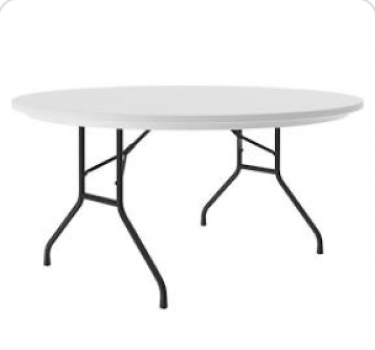 60 Round Folding Table - White